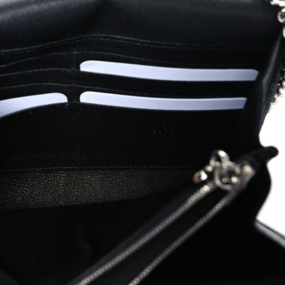 Gucci Sakai Be Green Calfskin Diagonal Stitched Blondie Wallet on Chain Black 4 of 9