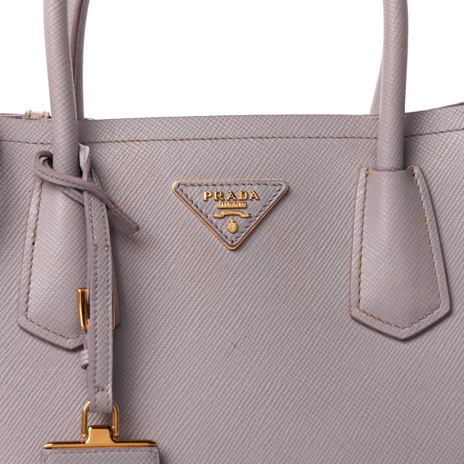 Prada Saffiano Cuir Small Double Bag Glicine 6 of 8