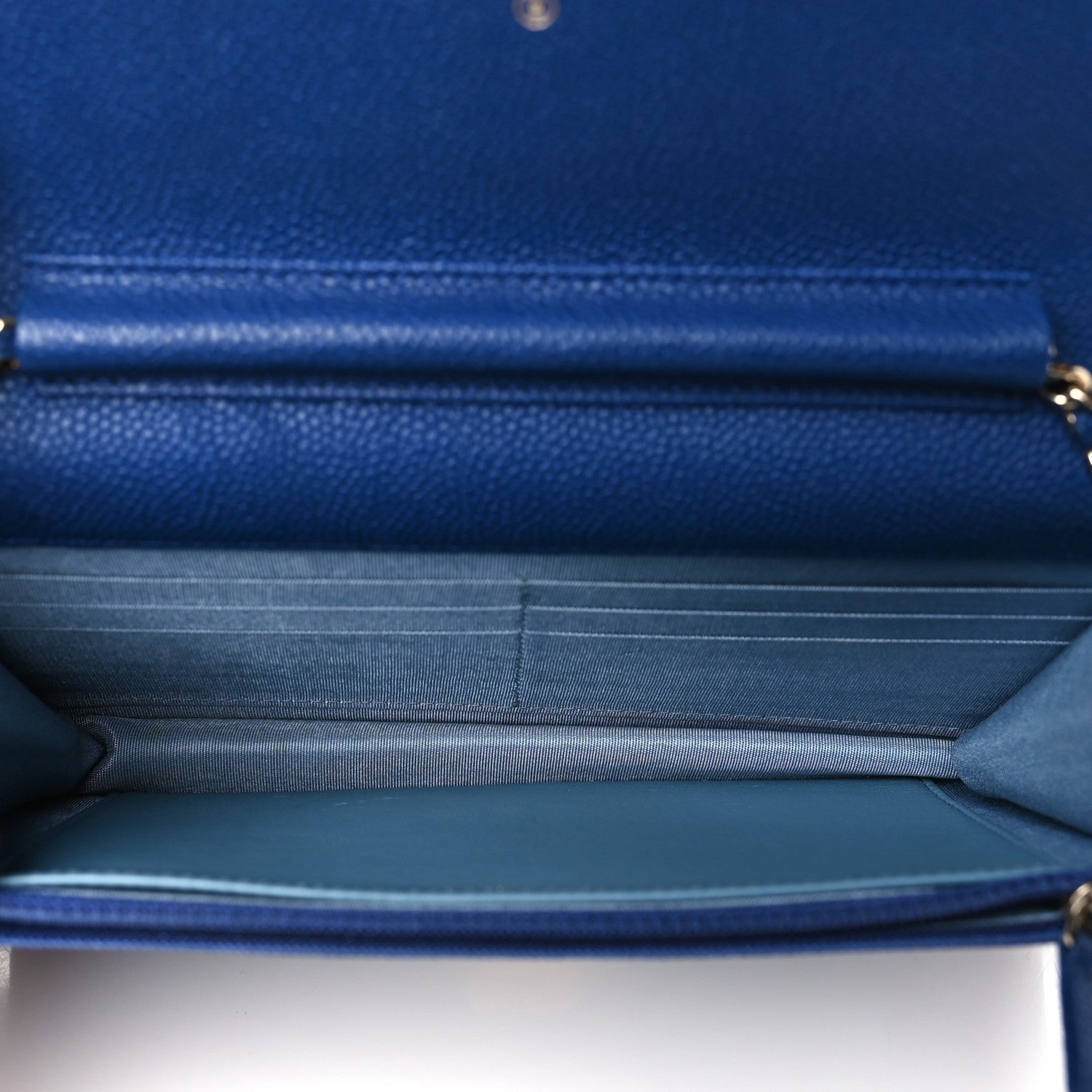 Chanel Grained Calfskin Quilted Cuba Wallet On Chain WOC Blue 5 of 7