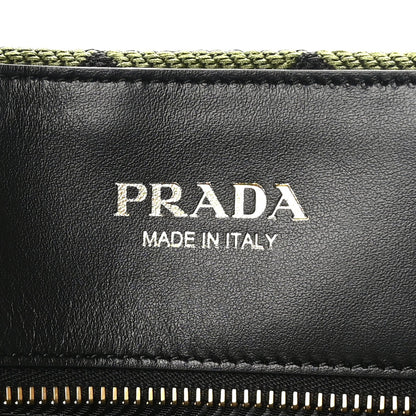 Prada Jacquard Saffiano Triangolo Symbole Embroidered Shopping Tote Black Edera 6 of 7