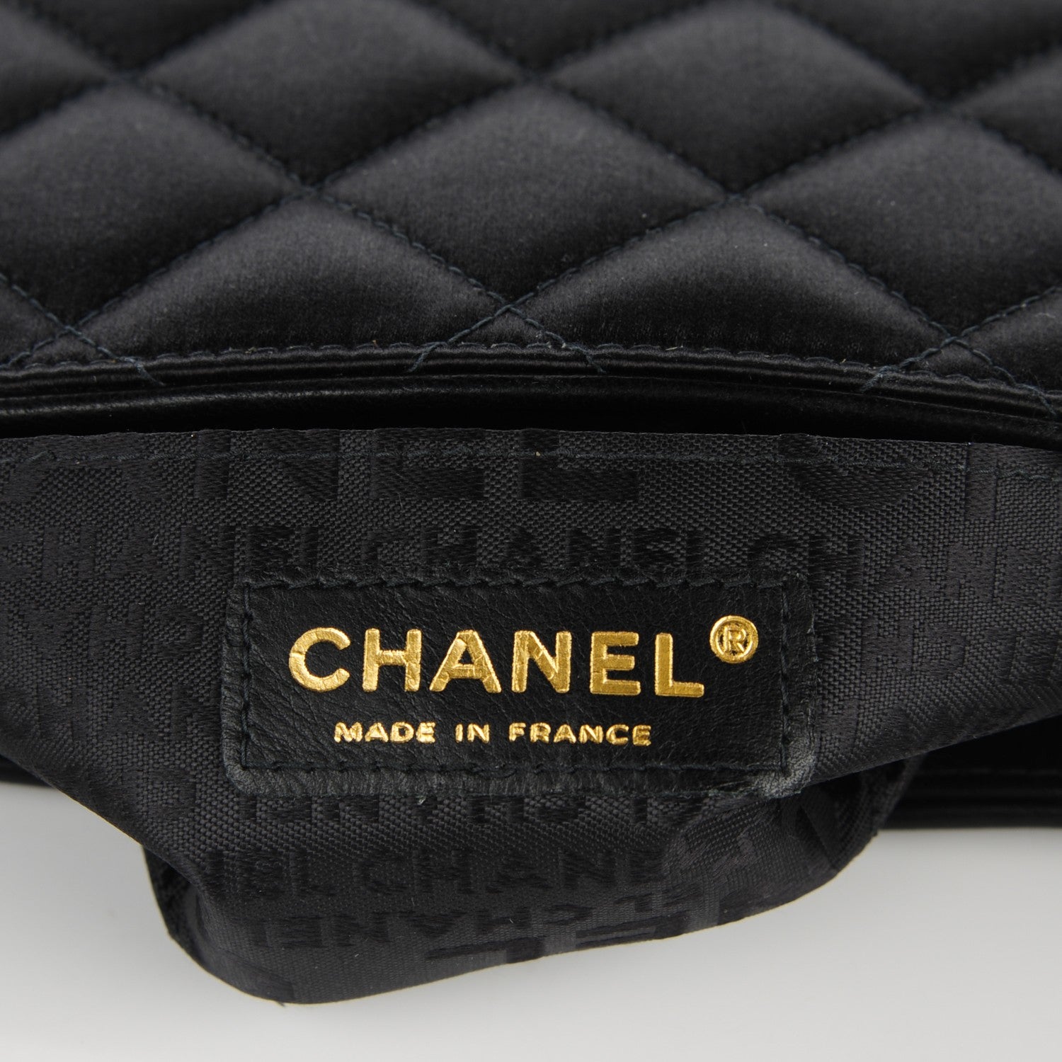 Chanel Satin Quilted Evening Bag Black 6 of 7