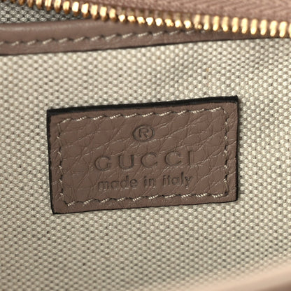 Gucci GG Grainy Calfskin Emblem Shoulder Bag  Taupe 5 of 8