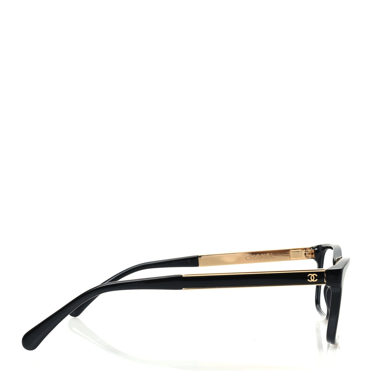 Chanel Acetate Square Clear Glasses 3278 Black Gold 3 of 7