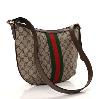 Gucci GG Supreme Monogram Web Small Ophidia Half Moon Hobo Brown 2 of 8
