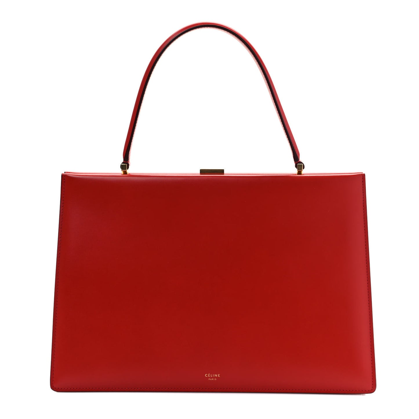Patina Box Calfskin Medium Clasp Bag Scarlet