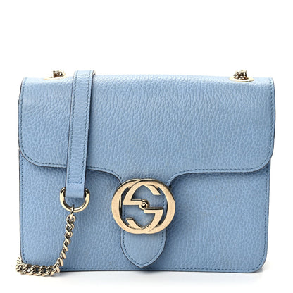 Gucci Dollar Calfskin Small Interlocking G Shoulder Bag Mineral Blue 1 of 11