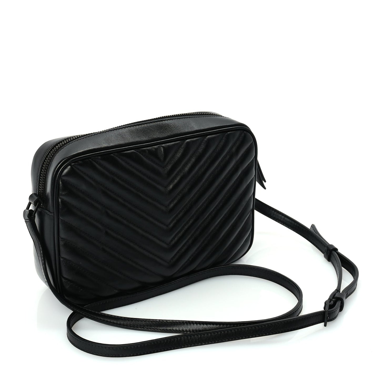 Calfskin Matelasse Monogram Monochrome Lou Camera Bag  Black