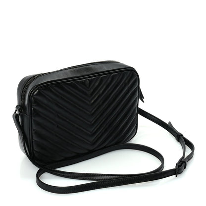 Saint Laurent Calfskin Matelasse Monogram Monochrome Lou Camera Bag  Black 2 of 8