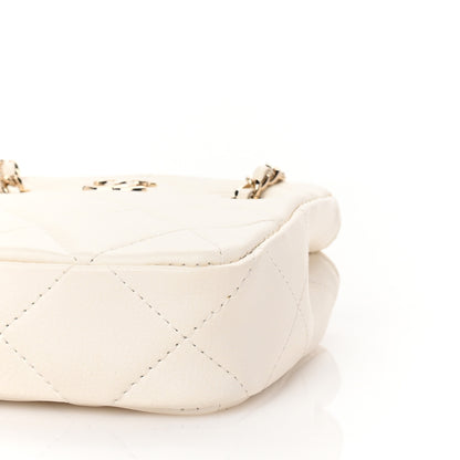Chanel Lambskin Quilted Tiny Shopping Clutch With Chain White 9 of 9