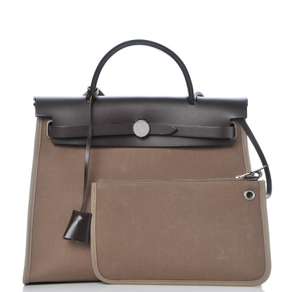 Hermes Vache Hunter Toile Herbag Zip 31 PM Etoupe Ebene 3 of 16