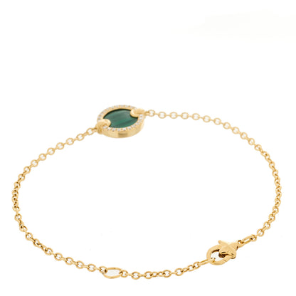 David Yurman 18K Yellow Gold Diamond Malachite Petite Elements Bracelet 2 of 3