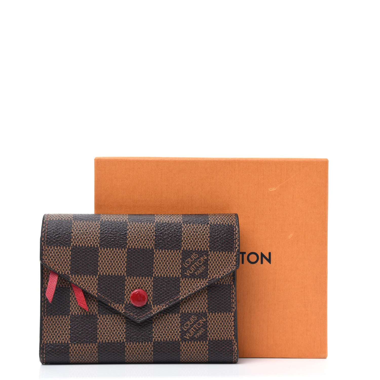 Louis Vuitton Damier Ebene Victorine Wallet Red 12 of 12