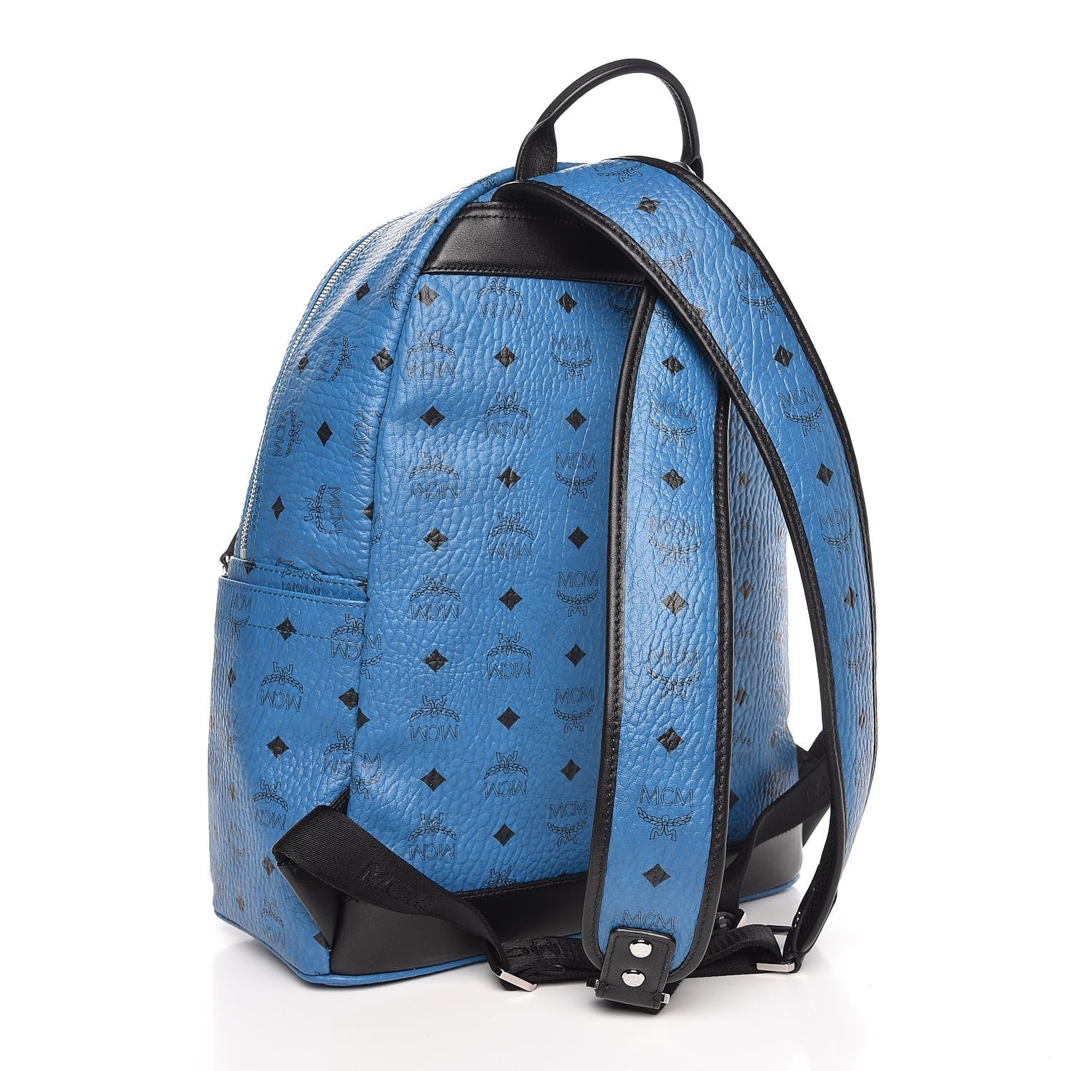 MCM Visetos Studded Medium Dual Stark Backpack Munich Blue 4 of 9