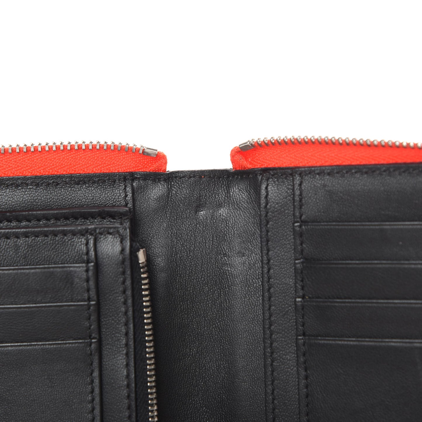 Drummed Calfskin Zip Around Multifunction Wallet Coral