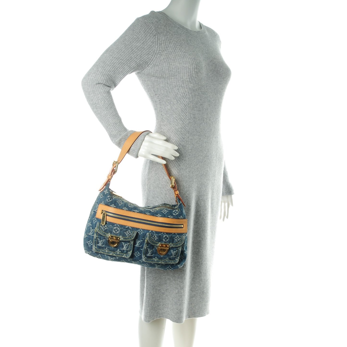 Monogram Denim Baggy PM Blue