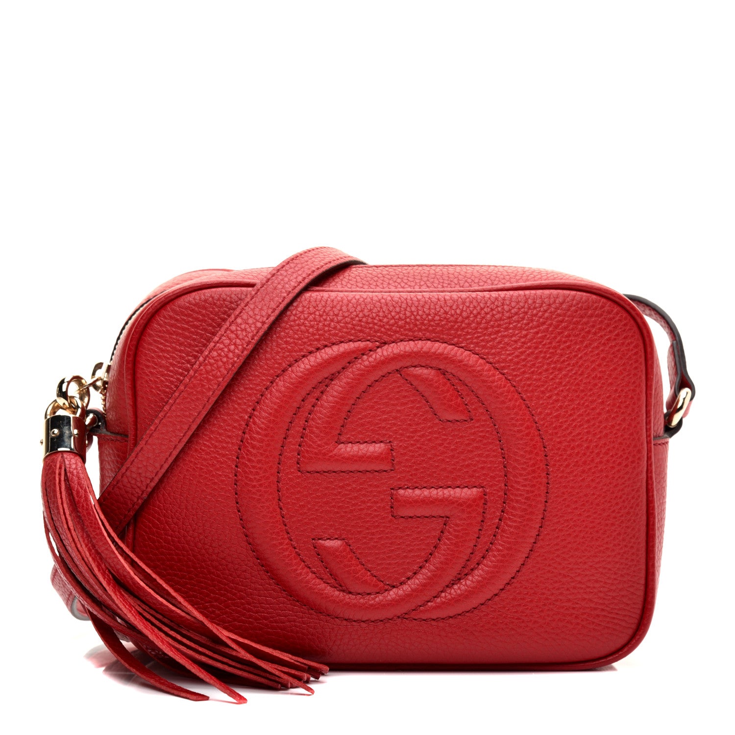 Gucci Pebbled Calfskin Small Soho Disco Bag Tabasco Red 1 of 10