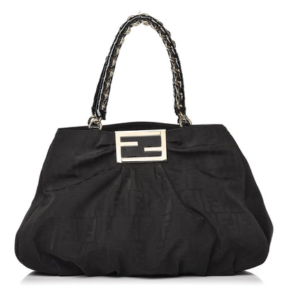Fendi Zucca Enamel Mia Tote Black 1 of 14