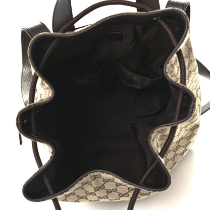 Gucci Monogram Dollar Calfskin O Drawstring Backpack Beige Ebony Testa di Moro Dark Chocolate 5 of 13