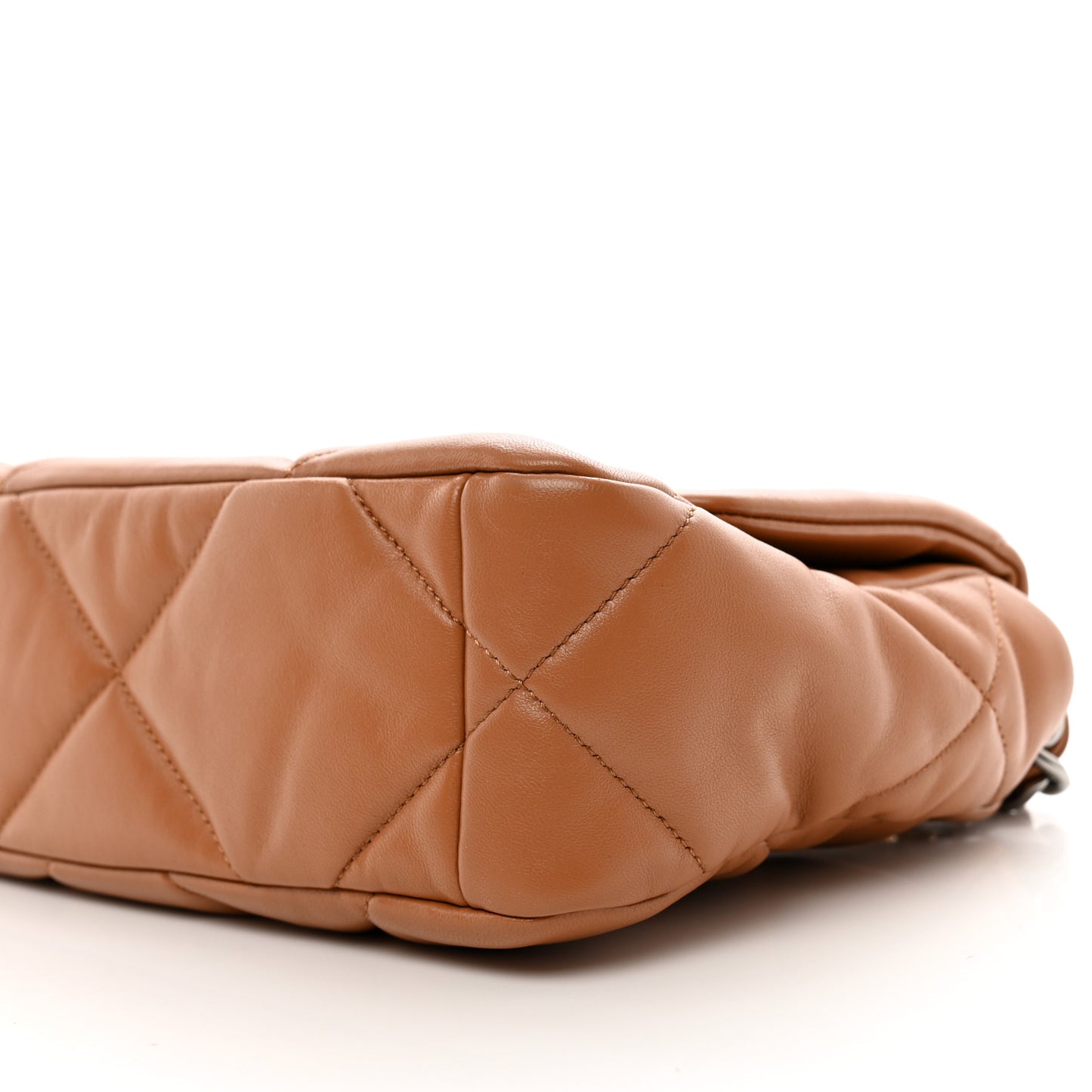 Lambskin Quilted Medium Chanel 19 Flap Light Brown