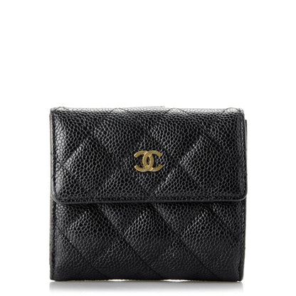 Chanel Caviar Quilted Compact French Flap Wallet Black 1 of 7