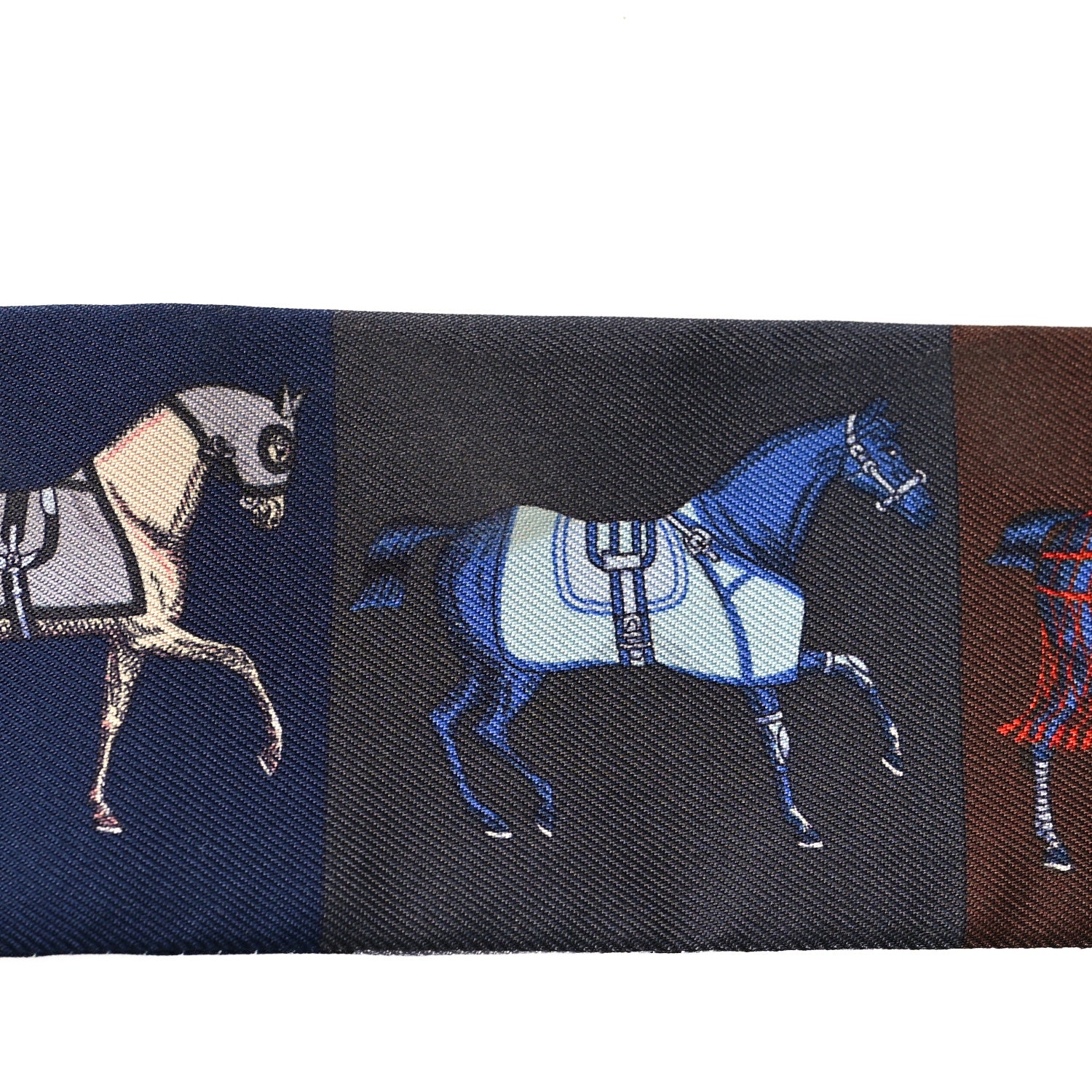 Hermes Silk Couvertures Nouvelles Twilly Marine Noisette Ciel 4 of 4