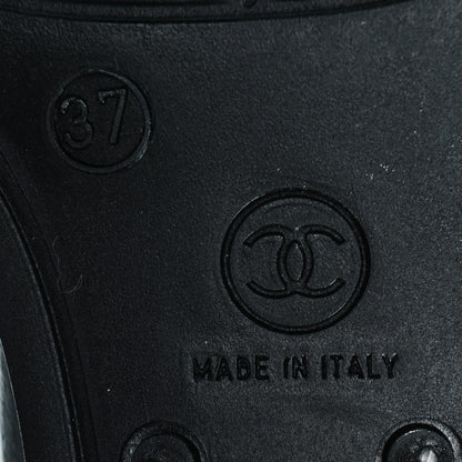 Chanel Rubber Camellia Rain Boots 37 Black 6 of 19