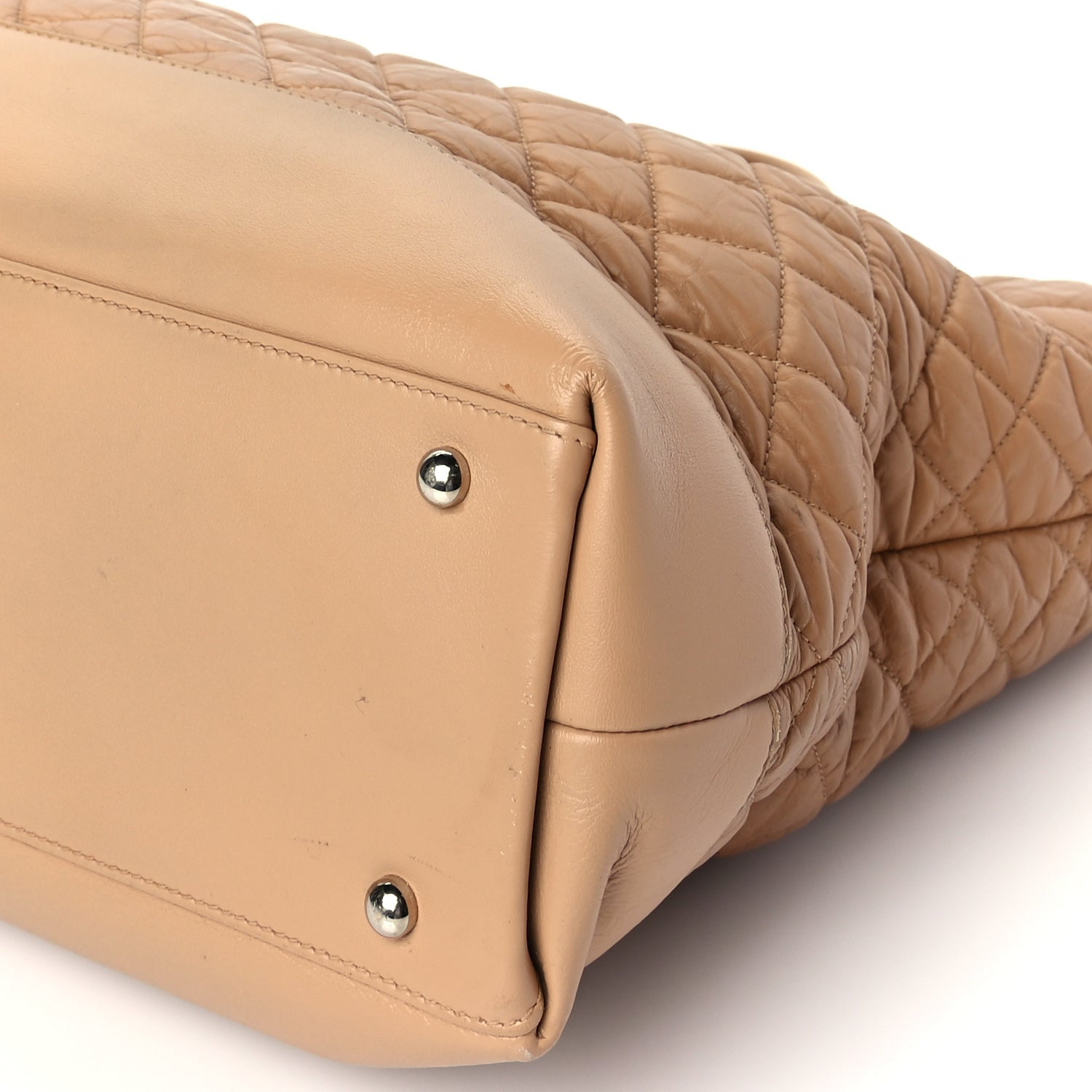 Chanel Aged Calfskin Quilted Be CC Tote Beige 9 of 9