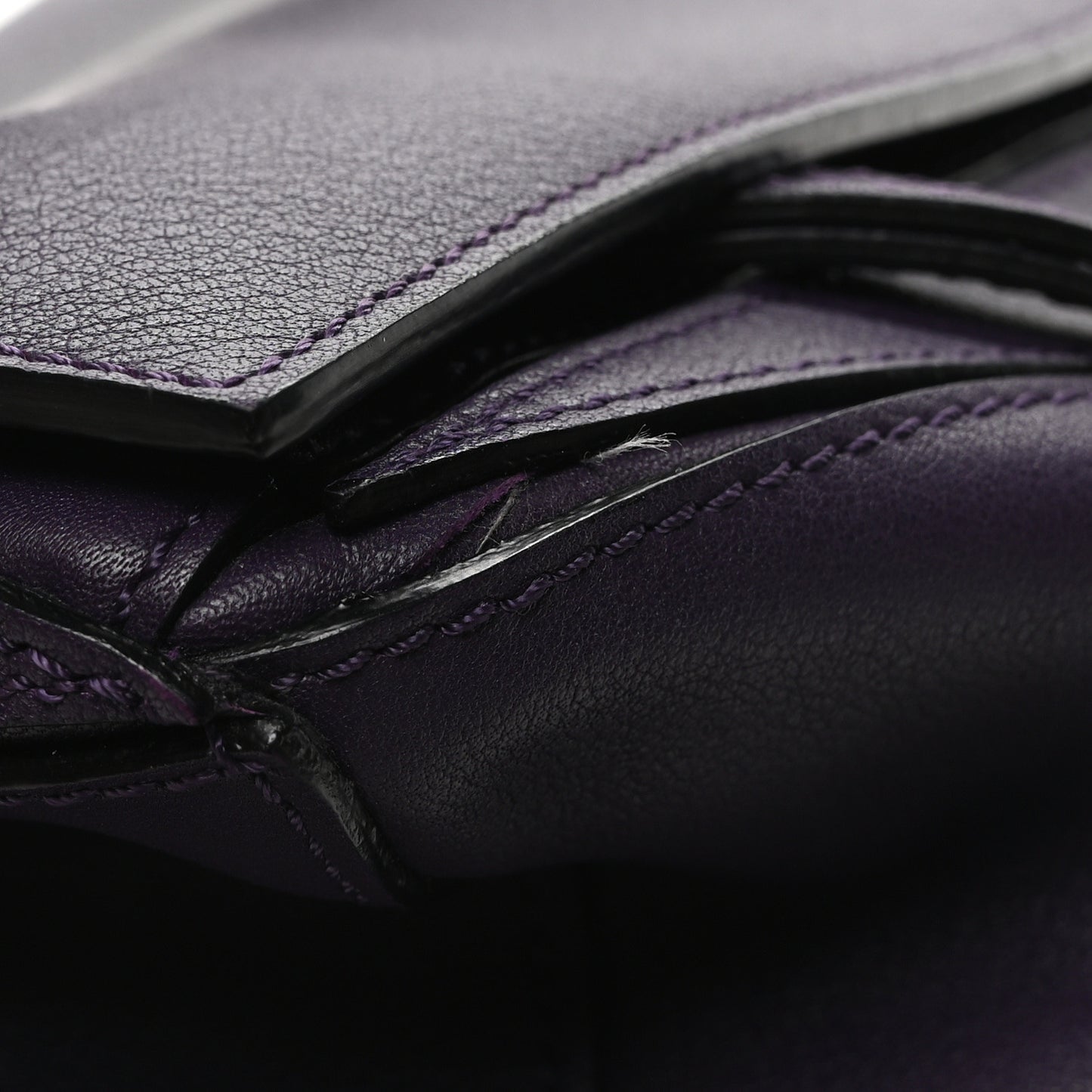 Calfskin Medium Puzzle Bag Purple