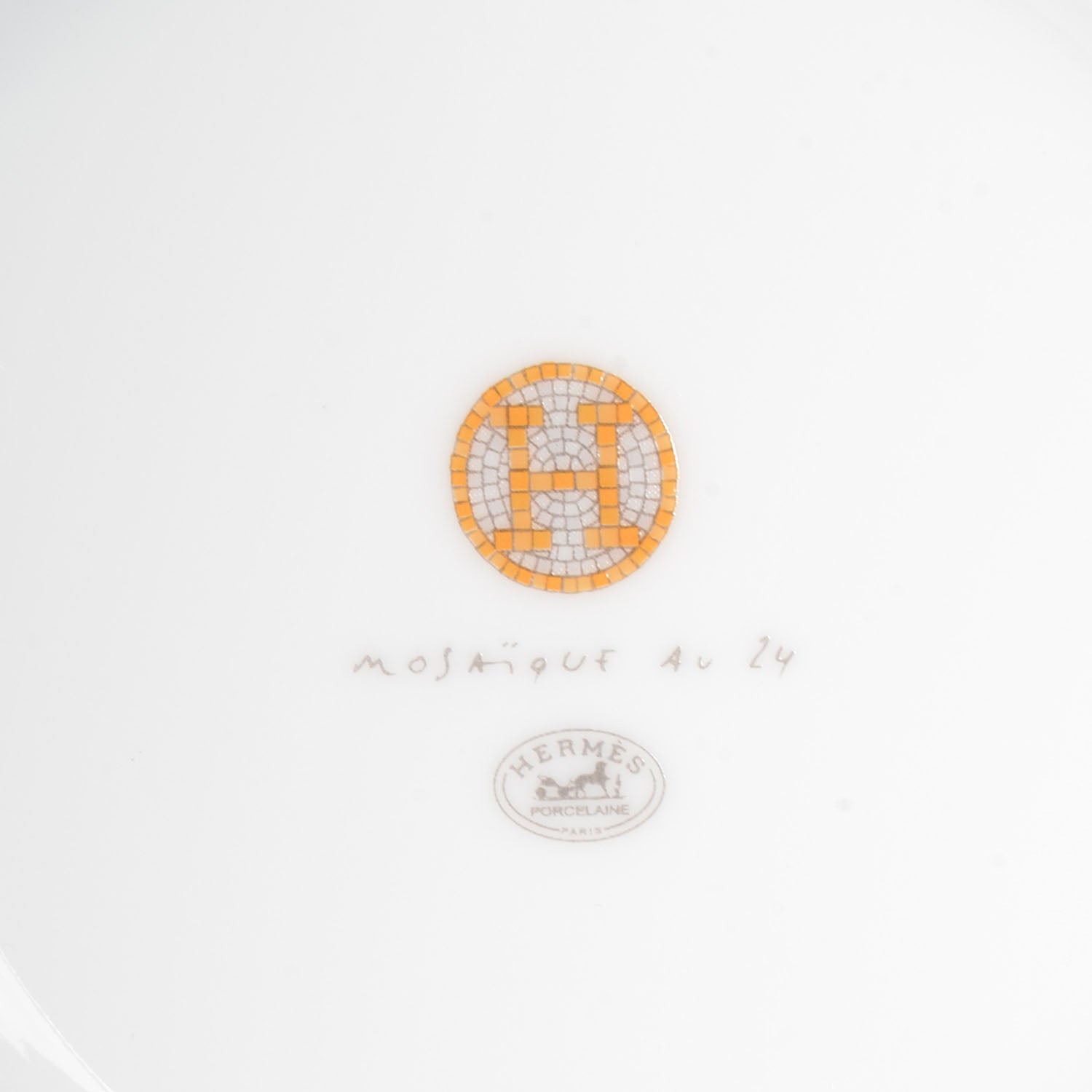 Hermes Porcelain Mosaique Au 24 Gold Breakfast Cup and Saucer 5 of 6
