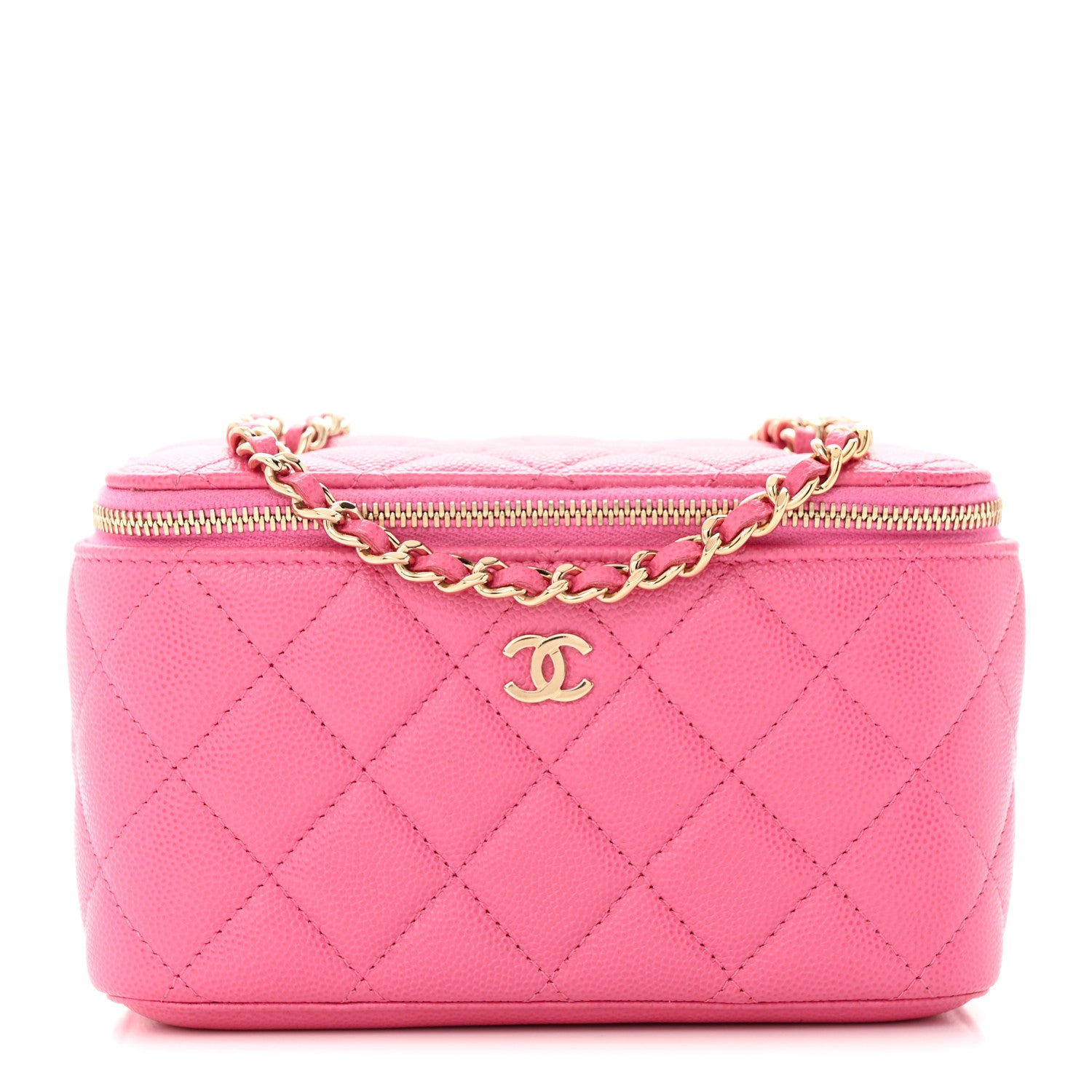 Chanel Caviar Quilted Small Vanity Case With Chain Pink 1 of 20