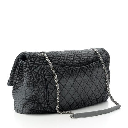 Chanel Denim Quilted Medium Denimpression XXL Flap Grey Black 4 of 11