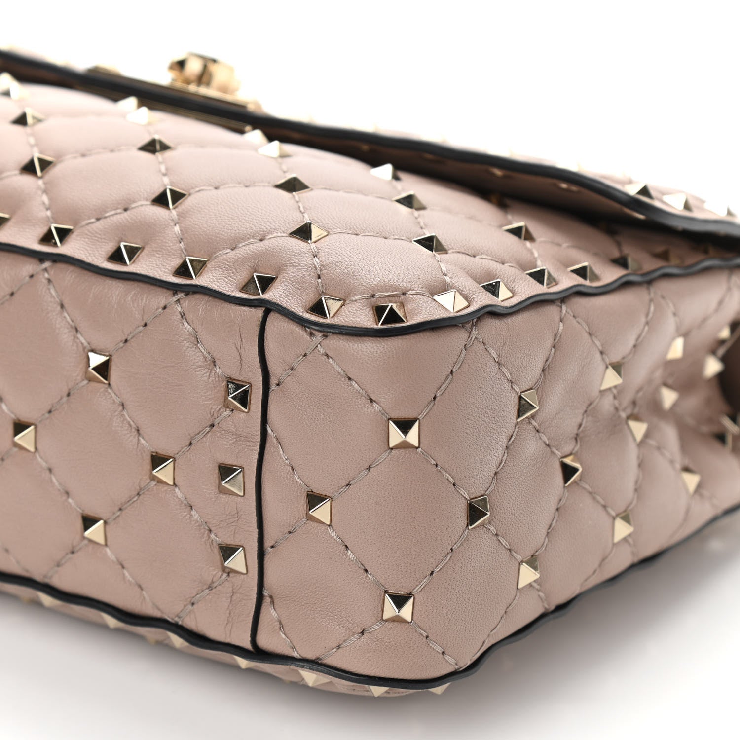 Valentino Garavani Lambskin Medium Rockstud Spike Shoulder Bag Poudre 16 of 17