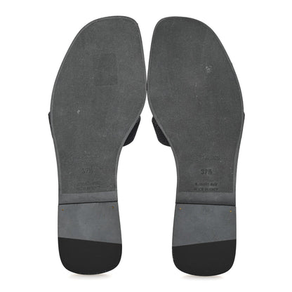 Hermes Denim Canvas Oran Sandals 37.5 Bleu Brut 6 of 7