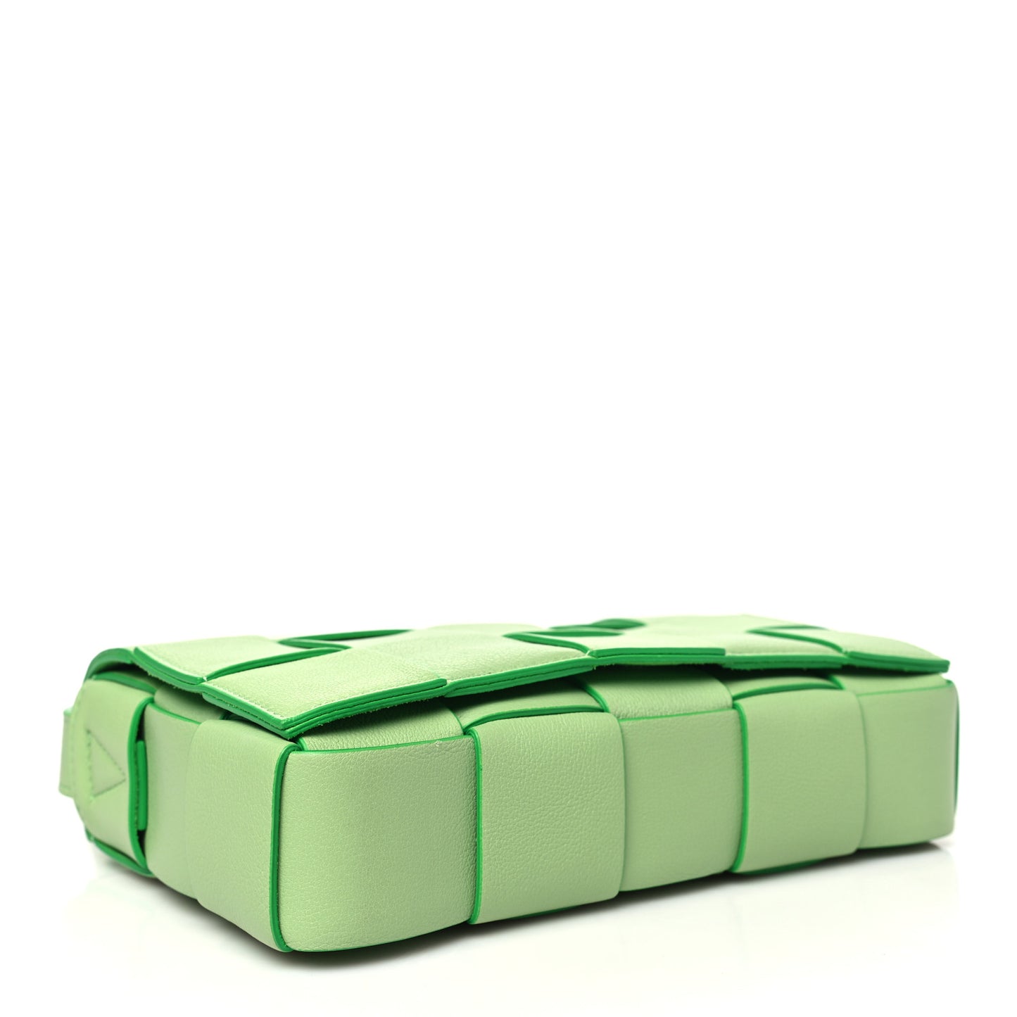 Grained Calfskin Maxi Intrecciato Cassette Crossbody Bag Pistachio