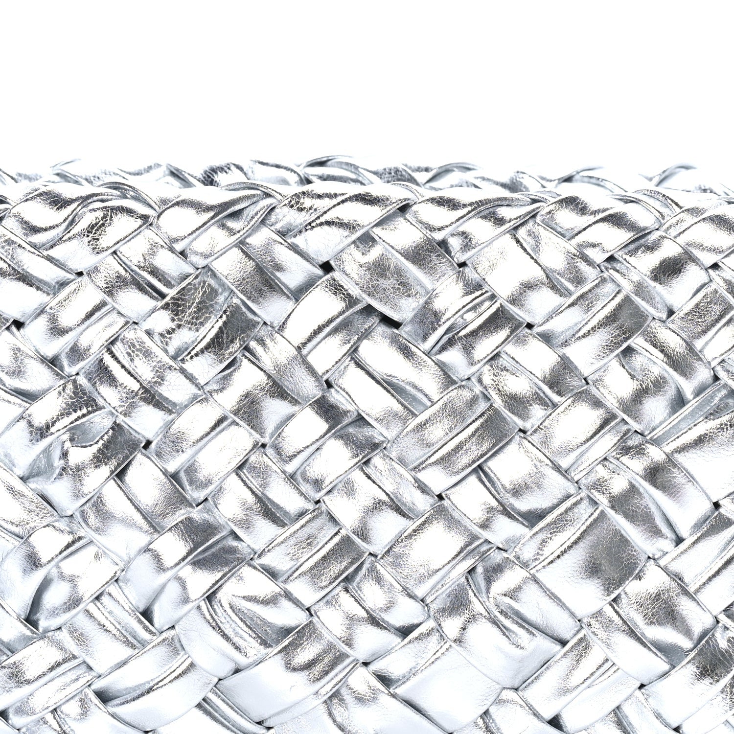 Bottega Veneta Calfskin Intrecciato Kalimero Cha-Cha Clutch  Silver 6 of 7