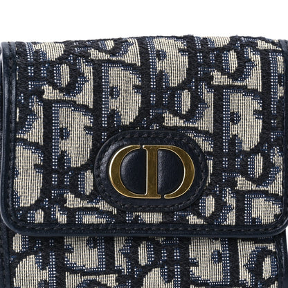 Christian Dior Oblique 30 Montaigne Lotus Wallet Blue 3 of 7