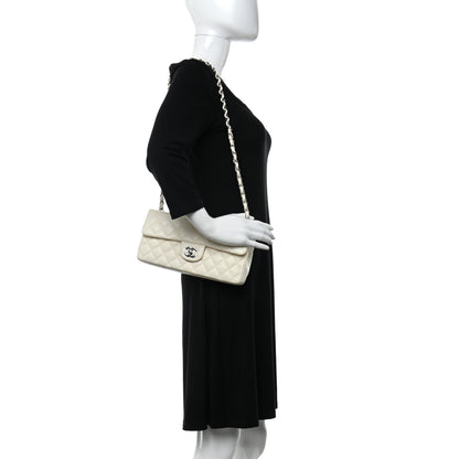 Chanel Lambskin Perforated East West Flap White 2 of 13