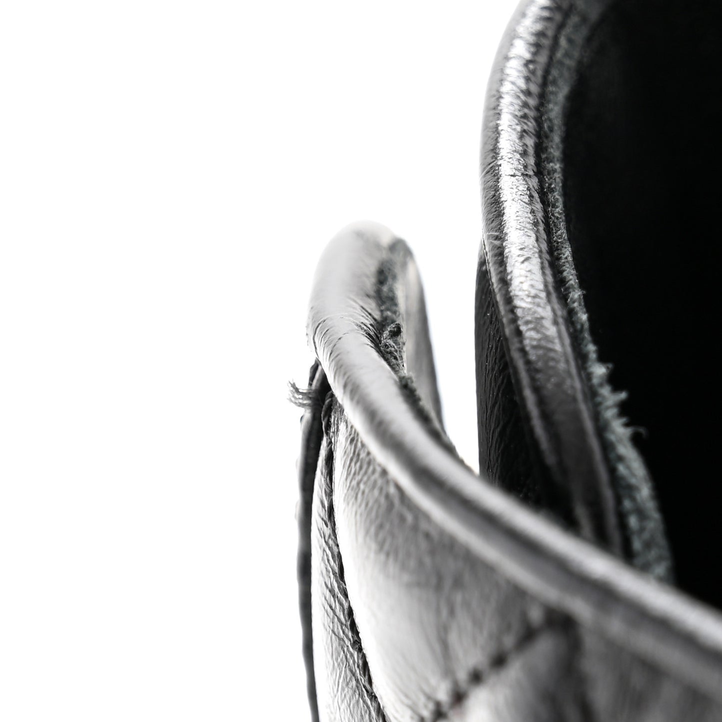 Shiny Calfskin Patent Quilted Chain Lace Up Combat Boots 36 Black