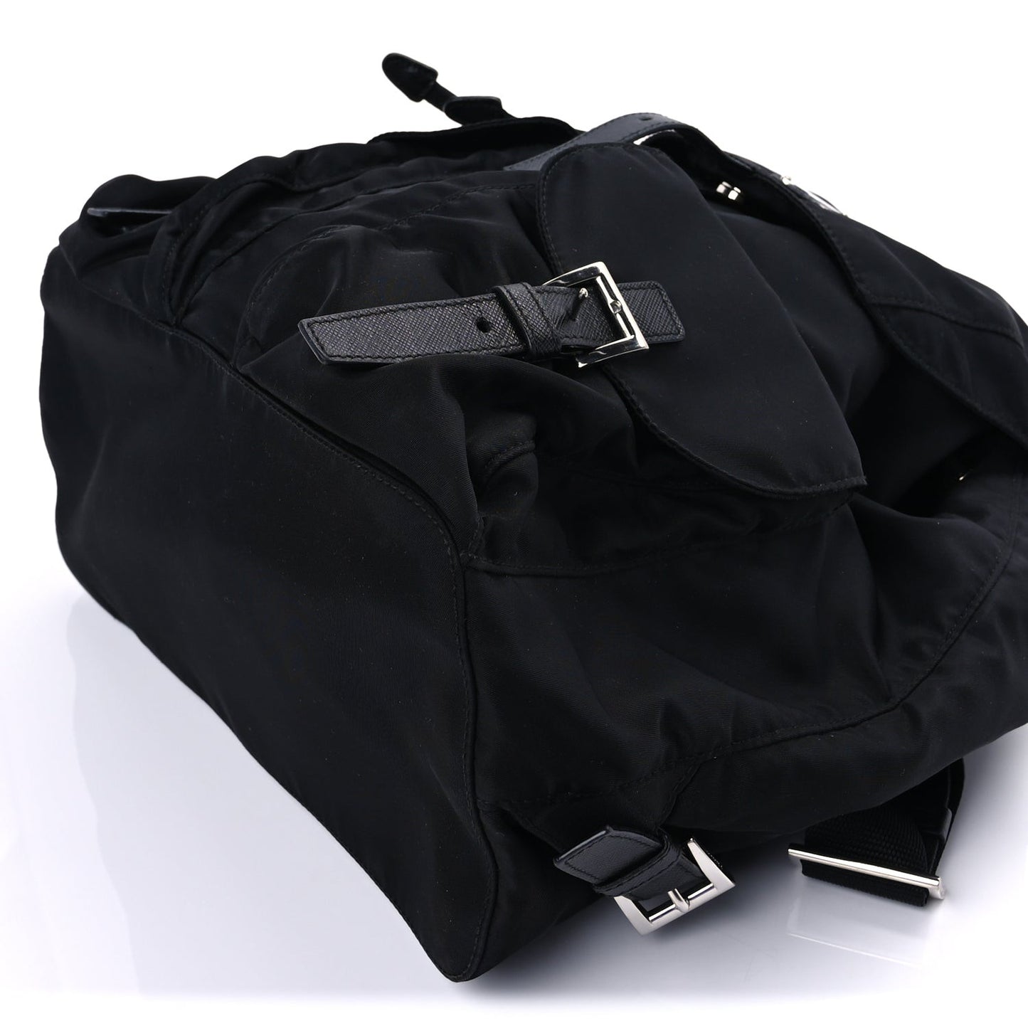 Tessuto Nylon Saffiano Vela Medium Backpack  Black