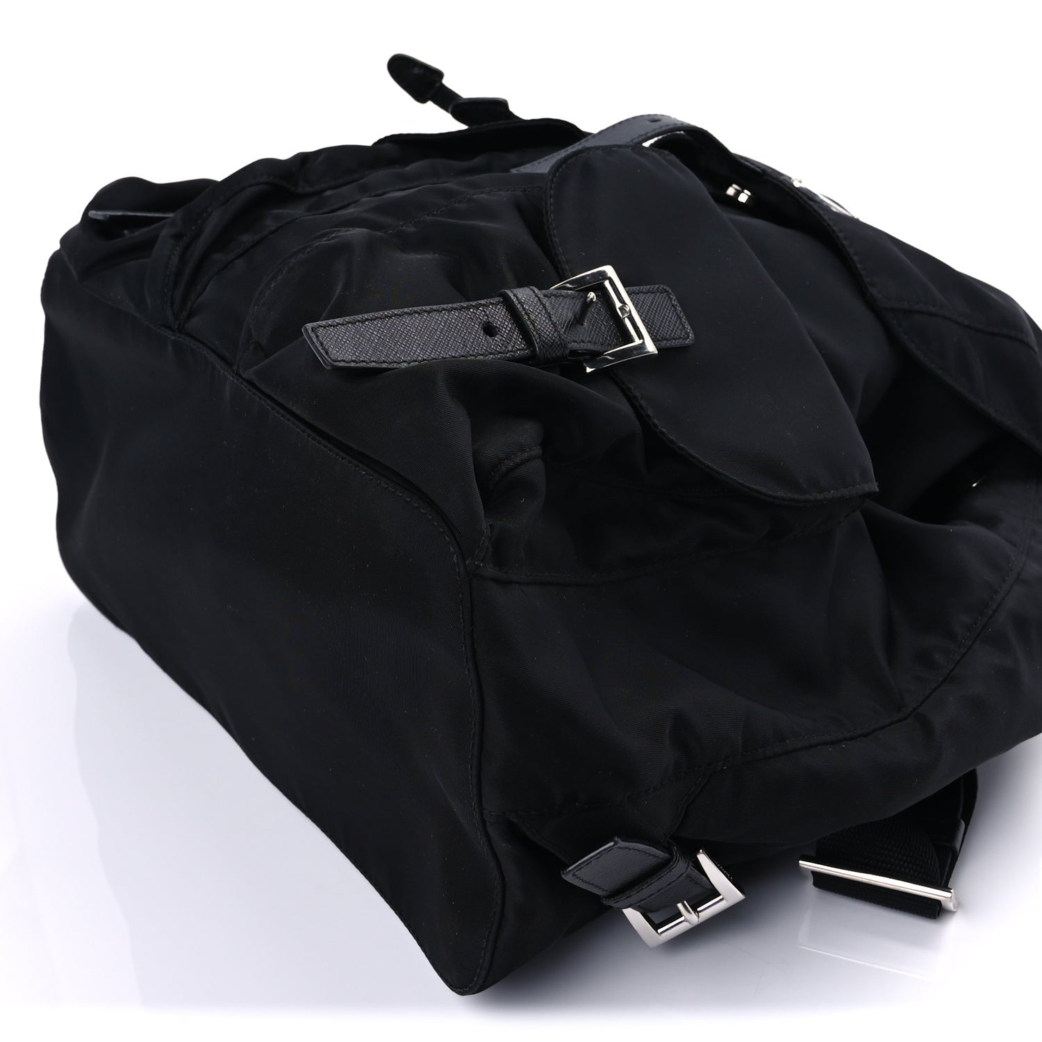 Prada Tessuto Nylon Saffiano Vela Medium Backpack  Black 7 of 7