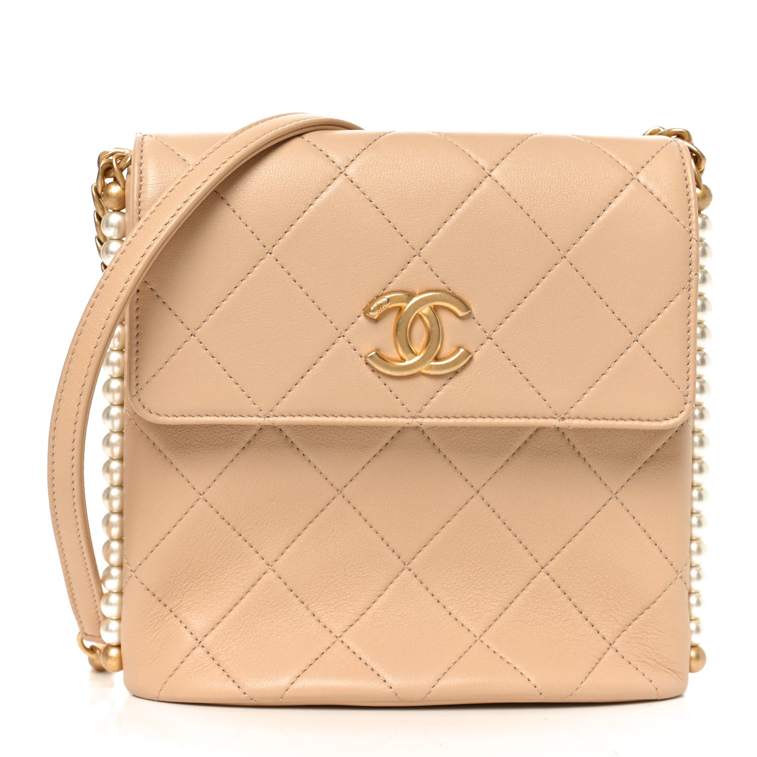 Chanel Calfskin Quilted Pearl Small Hobo Bag Beige 1 of 10