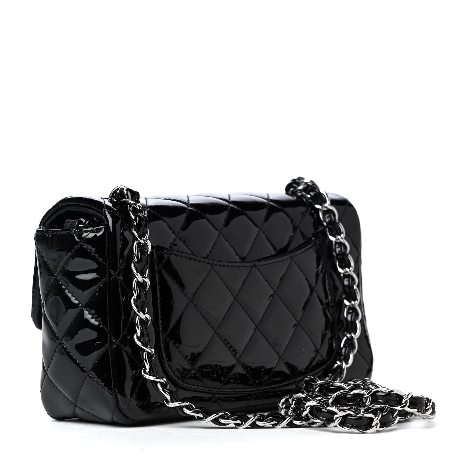 Chanel Patent Calfskin Quilted Mini Rectangular Flap Black 3 of 8