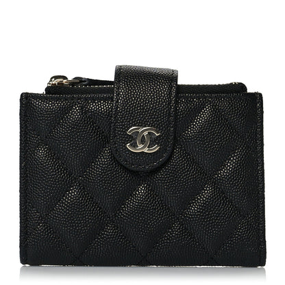 Chanel Caviar Quilted Compact Zipped Pocket Wallet Black 1 of 8