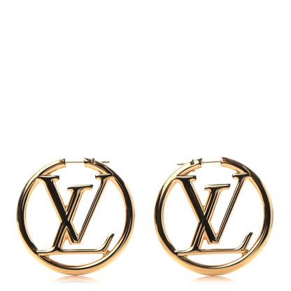 Louis Vuitton Metal Louise Hoop Earrings Gold 1 of 5