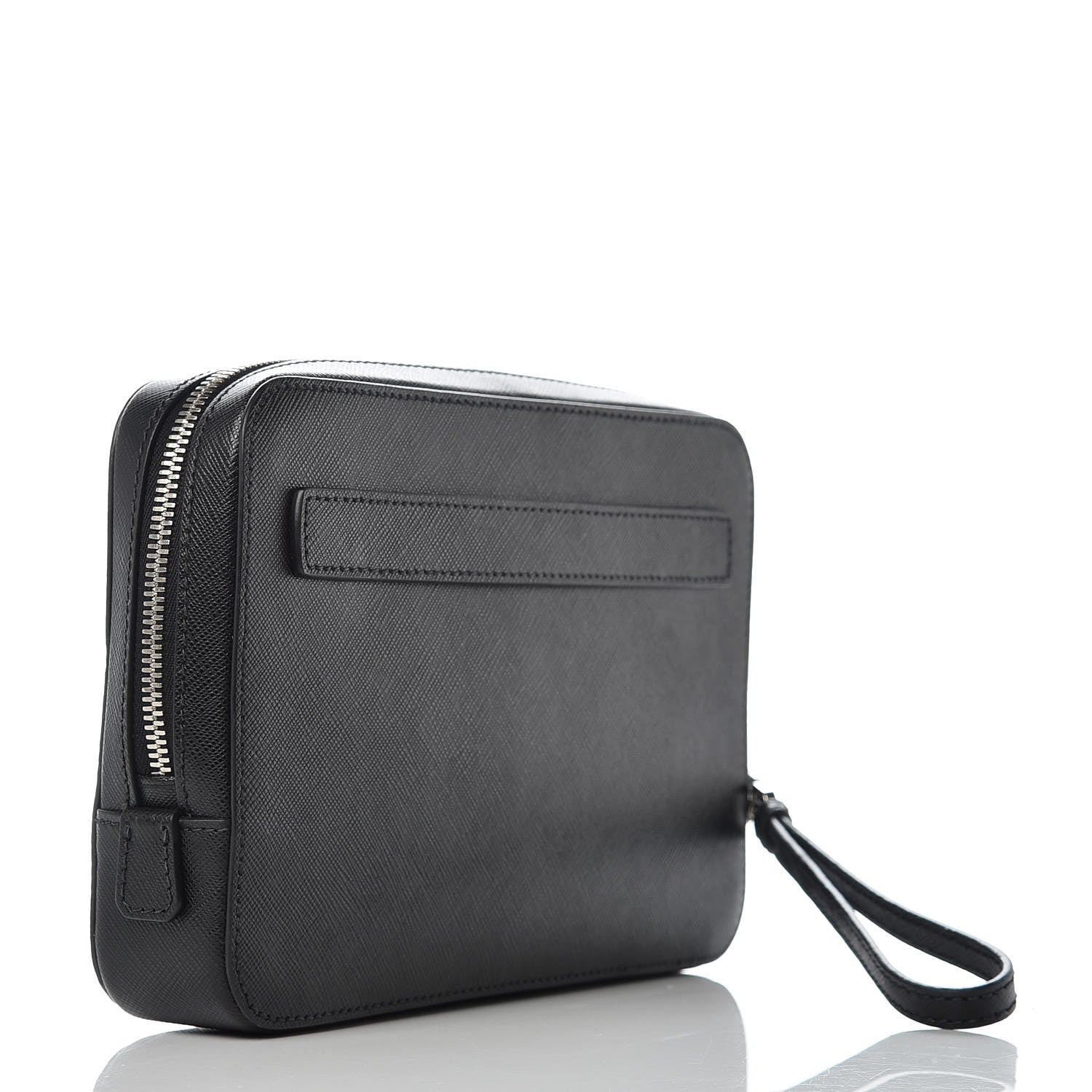 Prada Saffiano Travel Wristlet Bag Black 3 of 9