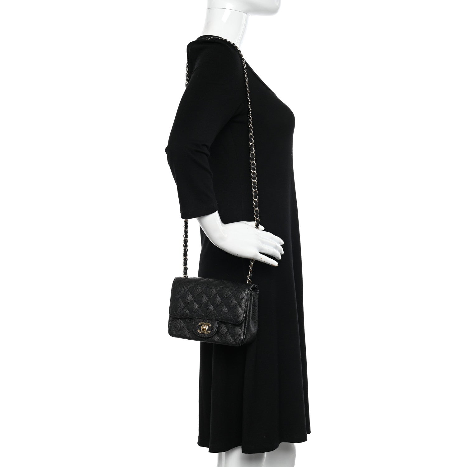 Chanel Caviar Quilted Mini Square Flap Black 2 of 10