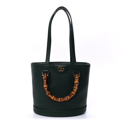 Gucci Softy Wonka Textured Dollar Calfskin Small Diana Round Tote Bag Green 1 of 8