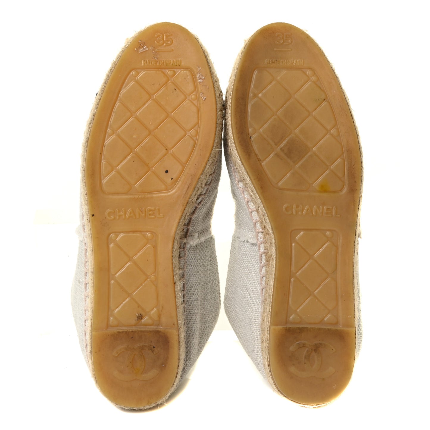 Canvas Velvet CC Espadrilles 35 Beige Black