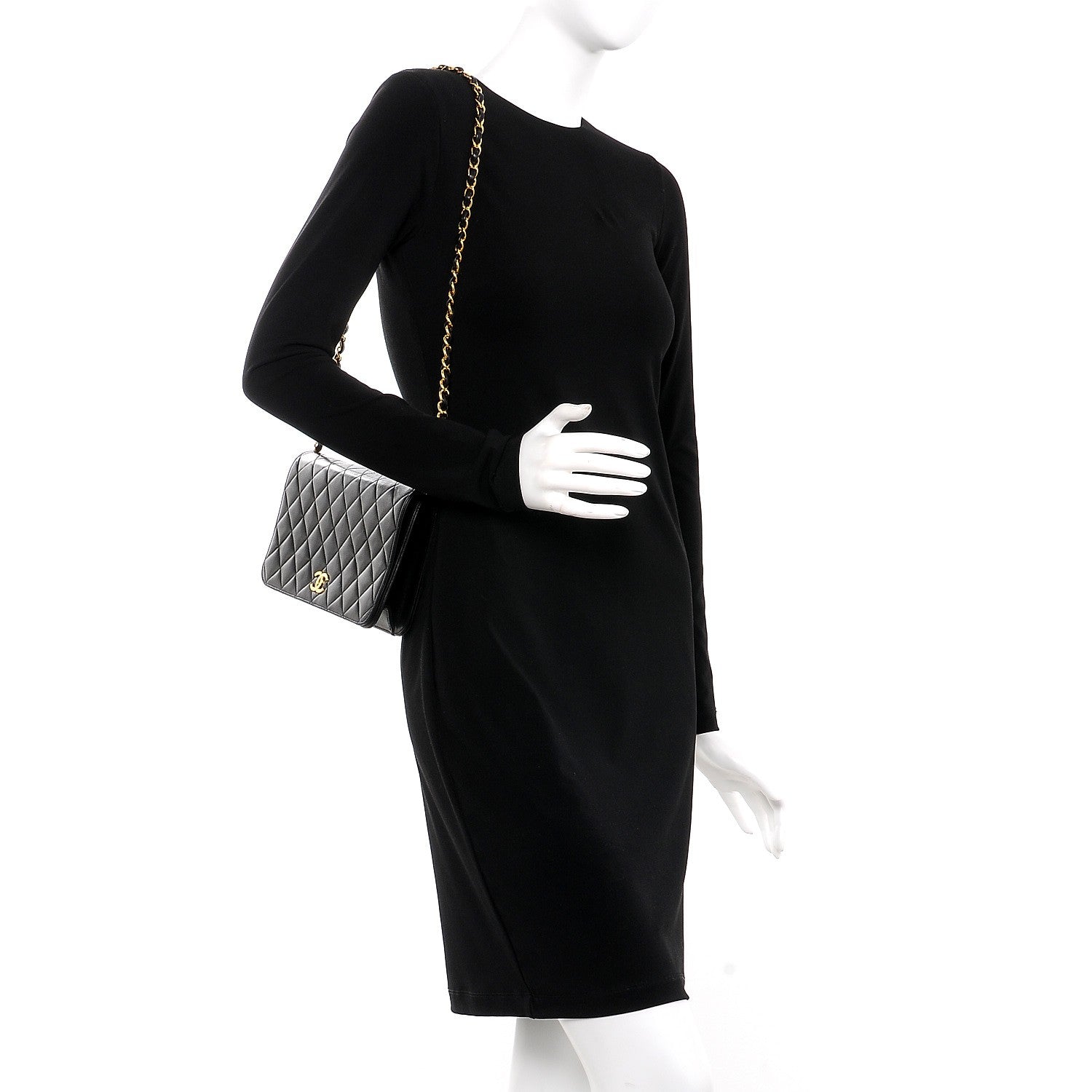 Chanel Lambskin Quilted Small Single Flap Black 2 of 9