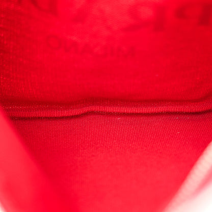 Prada Denim Logo Wristlet Pouch Fuoco Red 5 of 11